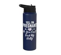 Yes I'm Pregnant No, You Can't Touch My Belly Baby Shower Stainless Steel Insulated Water Bottle