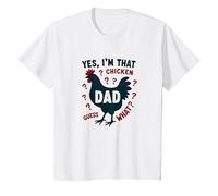 Yes I'm That Chicken Dad Guess What Butt Humour for Fathers T-Shirt, Enfant, Blanc, 2 Ans