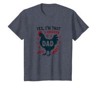Yes I'm That Chicken Dad Guess What Butt Humour for Fathers T-Shirt, Enfant, Bleu Chiné, 8 Ans