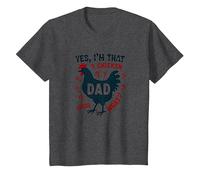 Yes I'm That Chicken Dad Guess What Butt Humour for Fathers T-Shirt, Enfant, Chiné Foncé, 8 Ans