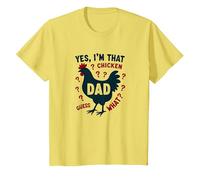 Yes I'm That Chicken Dad Guess What Butt Humour for Fathers T-Shirt, Enfant, Citron, 8 Ans