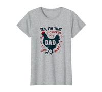 Yes I'm That Chicken Dad Guess What Butt Humour for Fathers T-Shirt, Femme, Gris Chiné, S