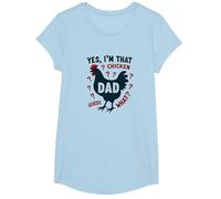 Yes I'm That Chicken Dad Guess What Butt Humour for Fathers T-Shirt, Fille, Bleu Céleste, S