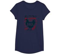 Yes I'm That Chicken Dad Guess What Butt Humour for Fathers T-Shirt, Fille, Bleu Marine, L