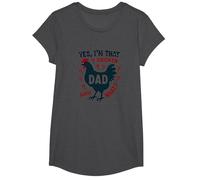 Yes I'm That Chicken Dad Guess What Butt Humour for Fathers T-Shirt, Fille, Chiné Foncé, S