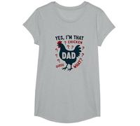Yes I'm That Chicken Dad Guess What Butt Humour for Fathers T-Shirt, Fille, Gris Chiné, S