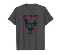 Yes I'm That Chicken Dad Guess What Butt Humour for Fathers T-Shirt, Homme, Chiné Foncé, S