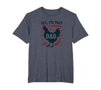 Yes I'm That Chicken Dad Guess What Butt Humour for Fathers T-Shirt, Homme Grandes Tailles, Bleu Chiné, 6X Tall