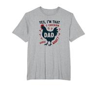Yes I'm That Chicken Dad Guess What Butt Humour for Fathers T-Shirt, Homme Grandes Tailles, Gris Chiné, 6X Tall
