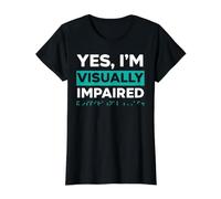 Yes I'm Visually Discounted Braille Blind Awareness Vision T-Shirt Graphique avec Valeur, Femme, Noir, XL
