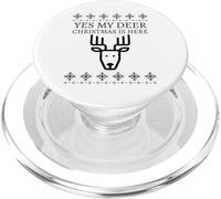 Yes My Deer Christmas is Here (Graphique de Noël Amusant) PopSockets PopGrip pour MagSafe