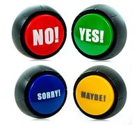 Yes No Button & Maybe Sorry Button Boutons de communication pour chien Oui pas de bouton avec son Lot de 4 buzzers de réponse Bouton de conversation pour chien Bouton sonore Bouton non inclus