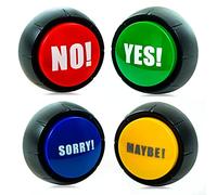 Yes No Button & Maybe Sorry Button Boutons de communication pour chien Oui pas de bouton avec son Lot de 4 buzzers de réponse Bouton de conversation pour chien Bouton sonore Bouton non inclus
