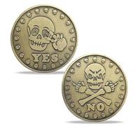 Yes No Challenge Coin Happy and Serious Skull Decision Maker Coin