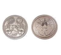 Yes No Coin plaqué argent. Ouija Oracle du destin. Idée cadeau original Amateurs Jeu de rôle role play, Cosplay, Wiccan, spiritisme, surnaturel. Piece monnaie oui non Lucky coin Fait à la main 3,7 cm