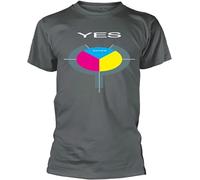 Yes T Shirt 90125 Grey Mens Unisex Rock Metal Band Tee Dark Grey Manches Courtes(3X-Large)
