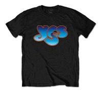 Yes Multimedia T-shirt Classic – Band logo bleu – Officiel Homme – Noir – Taille M