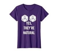 Yes They are Natural D20 Dés 20 Faces, Jeu de rôle T-Shirt, Femme, Violet, M
