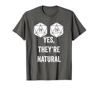 Yes They are Natural D20 Dés 20 Faces, Jeu de rôle T-Shirt, Homme, Asphalte, XL