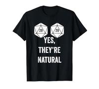 Yes They are Natural D20 Dés 20 Faces, Jeu de rôle T-Shirt, Homme, Noir, XL