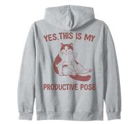 Yes This is My Productive Pose Cat Lover Sweat à Capuche