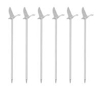 YES Time Lot de 6 médiators à cocktail en acier inoxydable Motif oie grise pour fruits, cocktails, fêtes, mariages Argenté