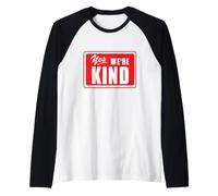Yes We're Kind Chemise Classique avec Signe de gentillesse Manche Raglan