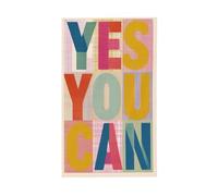 Yes You Can Drapeaux colorés à damier minimal, bannière de vœux avec œillets, décoration d'intérieur et d'extérieur