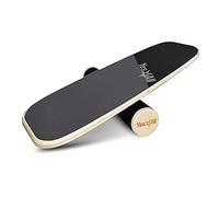 Yes4All 8GHV Balance Board Trainer, surface lisse et rouleau recouvert de TPE épais ; planche d'entraînement en bois pour tous les niveaux d'entraînement, la stabilité et la force central