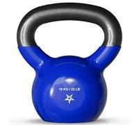 Yes4All 9X0G Vinyl Coated Cast Iron Kettlebell, 10 kg, Blue