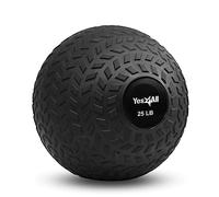 Yes4All Balle de médecine Slam améliorée de 11,3 kg pour Exercice, Force, entraînement de Puissance | Ballon d'entraînement | Balle lestée | Ballon d'exercice | Noir