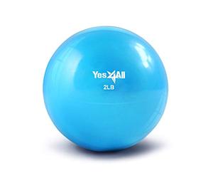 Yes4All Balle tonifiante lestée Douce/Balle de Sable médicinale Douce - Idéale pour l'exercice, l'entraînement, la physiothérapie - Balle lestée Douce (2 LB, Bleu)