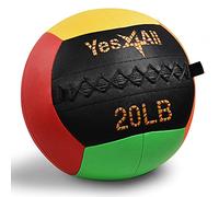 Yes4All Ballon de médecine Mural Vibrant pour entraînement Complet du Corps et Exercice de Force - 9,1 kg, Couleur vive