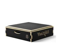 Yes4All Boîte pliométrique empilable en bois avec surface antidérapante pour salle de sport à domicile et entraînement en plein air, Noir, 20,3 cm