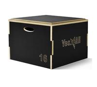 Yes4All Boîte pliométrique souple réglable, empilable pour salle de sport à domicile, capacité de 200 kg, boîte à sauter pliométrique pour exercices et conditionnement, Noir, 40,6 cm