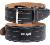 Yes4All Ceinture d'haltérophilie en cuir véritable durable pour homme et femme (taille M)