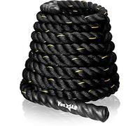 Yes4All corde de combat, corde d'entraînement pour exercices de combat avec couverture protectrice - Ancre et sangle en acier incluses, 38mm/50mm diamètre Poly Dacron 9m/12m/15m de longueur