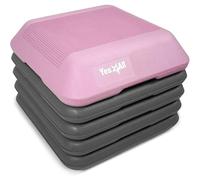Yes4All CXKW Plateforme d'aérobic réglable avec 4 rehausseurs Rose 40,6 x 40,6 cm