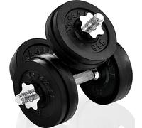 Yes4All D1IB Haltere Reglable Set pour Home Gym - Haltere Musculation, Poids Musculation, 27,2 KG - 2 Poignées d'haltères