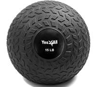 Yes4All D297 Slam Balls 6.8 kg, Noir, Medicine Ball Rempli de sable, Balle d'exercice sans rebond, Convient pour l'entraînement et la musculation