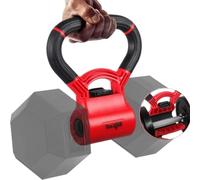 Yes4All D8FC Poignée pour Kettlebell, Noir et Rouge, Convertit les Haltères en Kettlebells