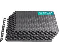 Yes4All HQKY Tapis d'exercice emboîtables en Mousse - Tapis de Sol emboîtables pour équipement de Gym - Carreaux de Sol en EVA emboîtables (24 Pieds carrés - Noir - 6 pièces)