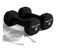 Yes4All Lot de 2 haltères en néoprène, câble de type C pratique inclus, 0,9 à 9,1 kg, prise en main confortable pour un entraînement à domicile confiant, revêtement en néoprène antidérapant avec
