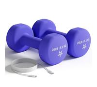 Yes4All Lot de 2 haltères en néoprène, câble de type C pratique inclus, 0,9 à 9,1 kg, prise en main confortable pour un entraînement à domicile confiant, revêtement en néoprène antidérapant avec
