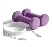 Yes4All Lot de 2 haltères en néoprène, câble de type C pratique inclus, 0,9 à 9,1 kg, prise en main confortable pour un entraînement à domicile confiant, revêtement en néoprène antidérapant avec