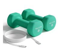 Yes4All Lot de 2 haltères en néoprène, câble de type C pratique inclus, 0,9 à 9,1 kg, prise en main confortable pour un entraînement à domicile confiant, revêtement en néoprène antidérapant avec
