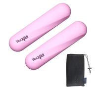 Yes4All Lot de 2 haltères ergonomiques avec revêtement en silicone souple pour homme et femme à la maison, pour le jogging, le yoga, l'aérobic et les routines de cardio - Rose