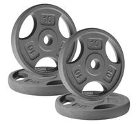 Yes4All Lot de 4 disques de poids en fonte avec poignée de 2,5 cm pour haltères - Disques de poids standard - 4,5 kg
