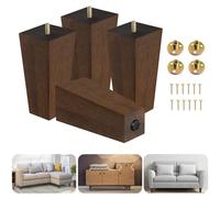 Yes4All Lot de 4 Pieds carrés en Bois de Noyer 15,2 cm