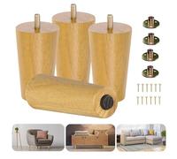 Yes4All Lot de 4 pieds de meuble ronds 10,2 cm - Naturel